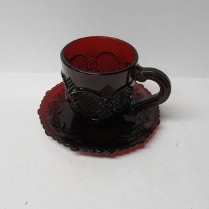 Avon Ruby Red 1876 CAPE COD Tea or Coffee Cup and Saucer